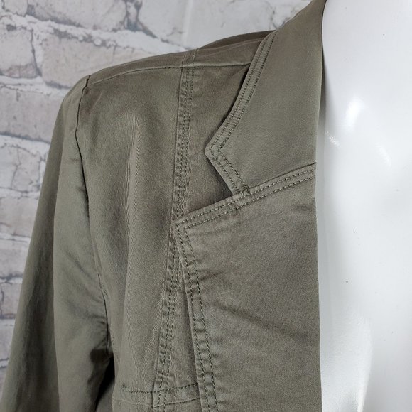 Chico's Cotton Jacket Blazer Olive Size 1 (8/10 M) - Picture 3 of 15